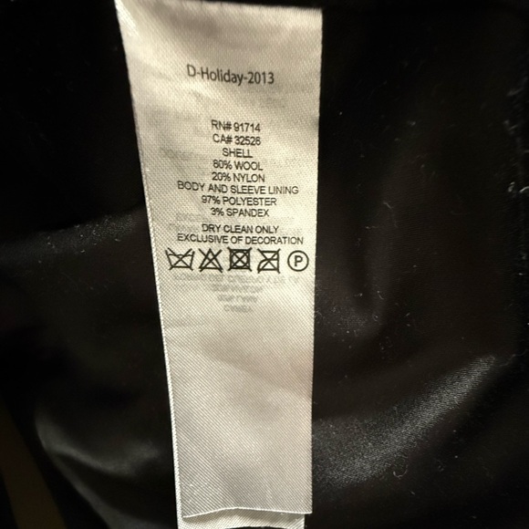 Armani Exchange A/X Women’s Black Wool Blend Pea Coat Jacket Lined - Size Medium - Picture 5 of 12